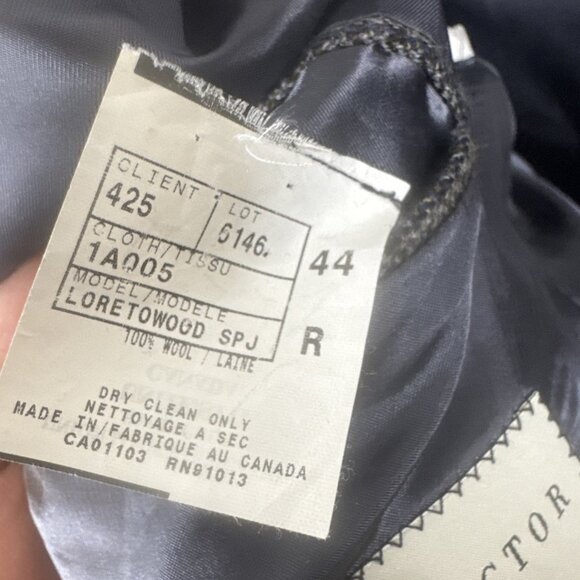 Jack Victor 100% Wool Blazer Men’s 44R Houndstooth Sport Coat Gray - Picture 8 of 8